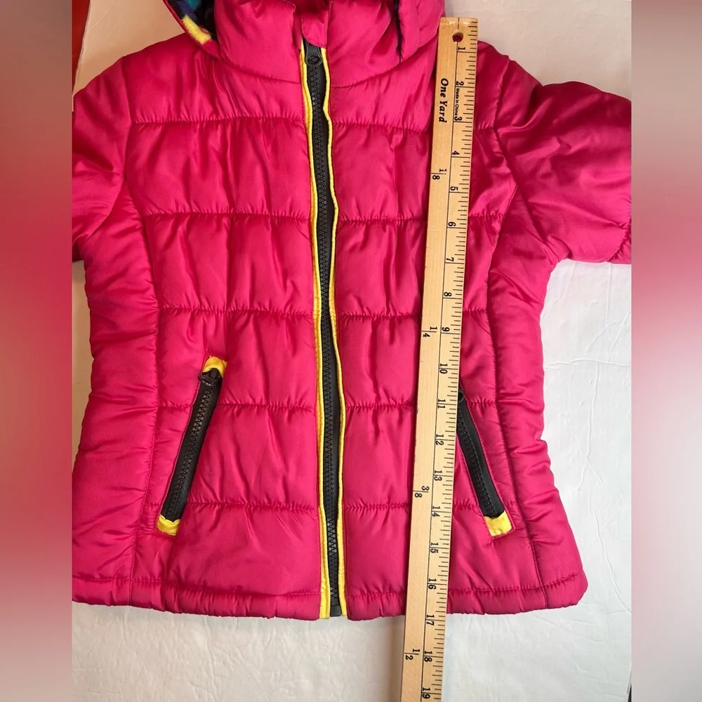 London Fog Girl’s Kids Red Puffer Hoodie Jacket Size 4